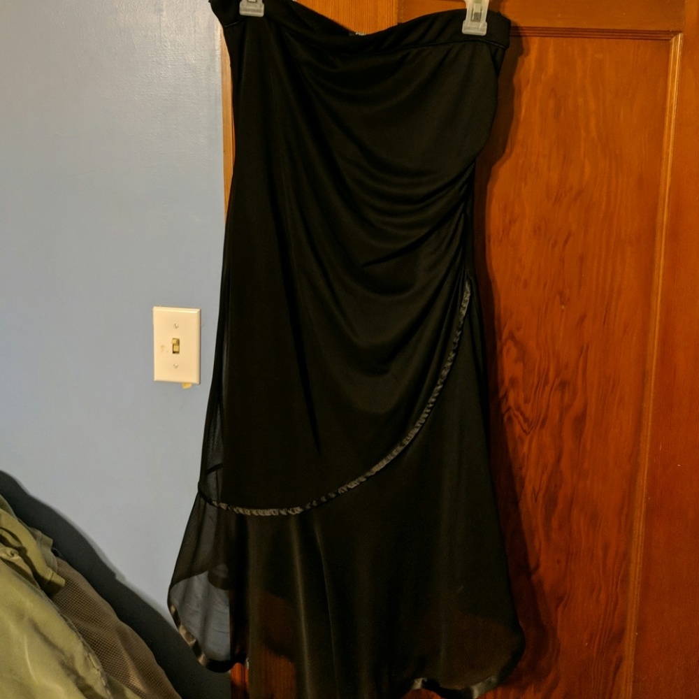Black strapless dress